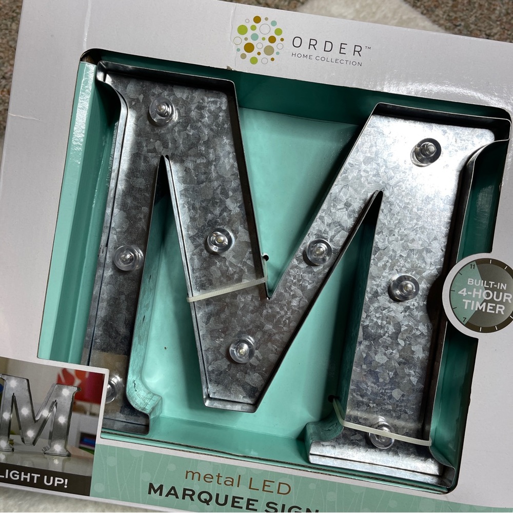 Home Collection “M” Marquee Metal LED Sign - Picture 5 of 16